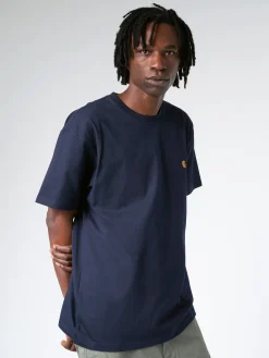 Sale - S/S Chase T-Shirt in Dark Navy/Gold T-Shirts