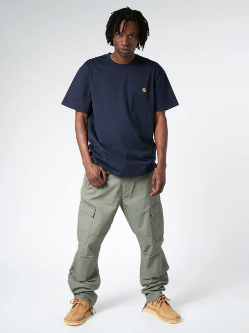 Sale - S/S Chase T-Shirt in Dark Navy/Gold T-Shirts