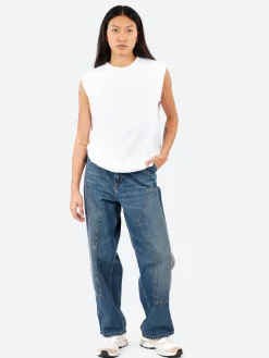Online - W' Brandon Double Knee Pant in Dark Used Wash Women Pants | Denim
