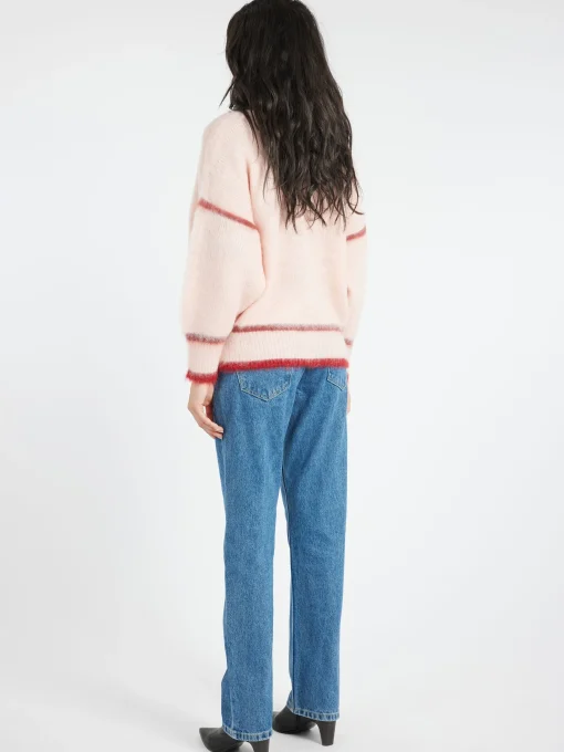 Outlet - Mohair Cardigan in Egg Shell Pink Multi Women Tops & Blouses | Knitwear