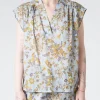 Sale Chloé Stora - Armini Blouse in Bleu Fleurs (Blue Floral) Women Tops & Blouses