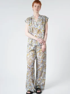 Sale Chloé Stora - Armini Blouse in Bleu Fleurs (Blue Floral) Women Tops & Blouses