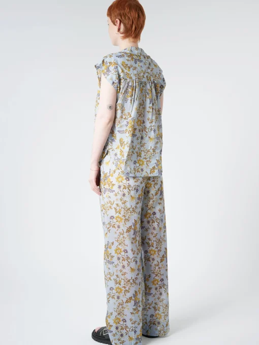 Sale Chloé Stora - Armini Blouse in Bleu Fleurs (Blue Floral) Women Tops & Blouses
