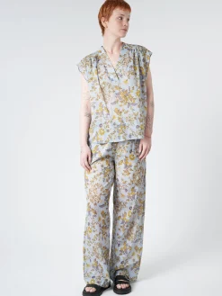 New Chloé Stora - Rougail Pant in Bleu Fleurs (Blue Floral) Women Pants