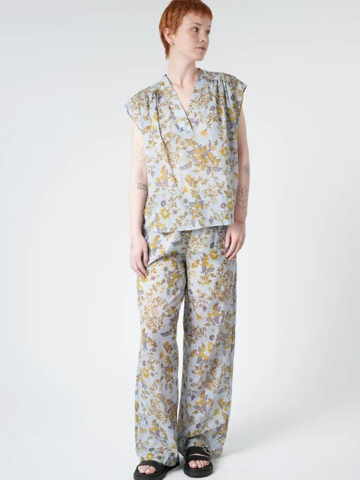 New Chloé Stora - Rougail Pant in Bleu Fleurs (Blue Floral) Women Pants