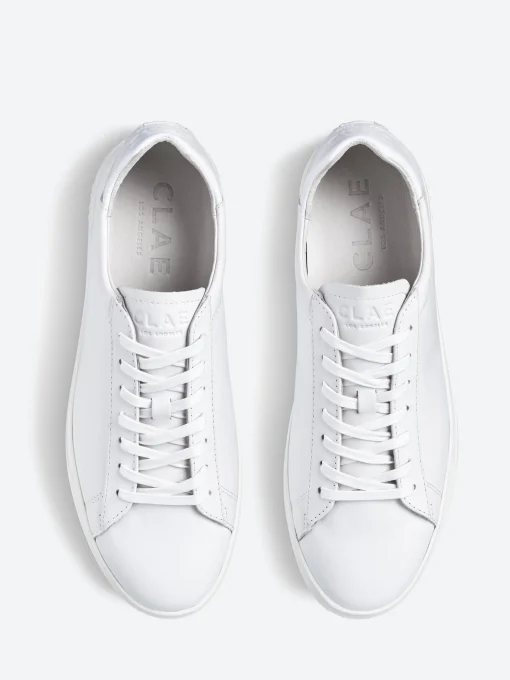 Clearance - Bradley in Triple White Leather Sneakers