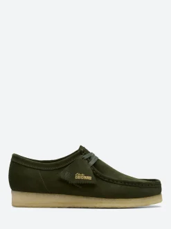 Discount - Men's Wallabee in Forest Green Suede Shoes | Lace-Up Shoes