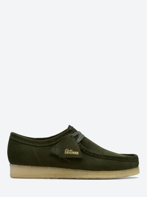 Discount - Men's Wallabee in Forest Green Suede Shoes | Lace-Up Shoes