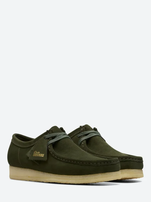 Discount - Men's Wallabee in Forest Green Suede Shoes | Lace-Up Shoes