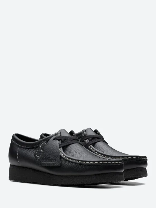 Fashion - Wallabee in Black Tumbled Leather Women Shoes
