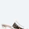 Clearance - Leo in Silver Women Slides | Sandals