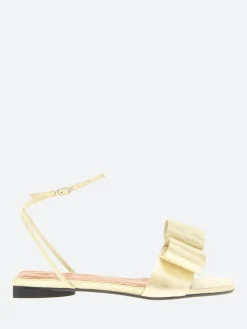 New - Florance Sandal in Champagne Shimmer Suede Women Sandals
