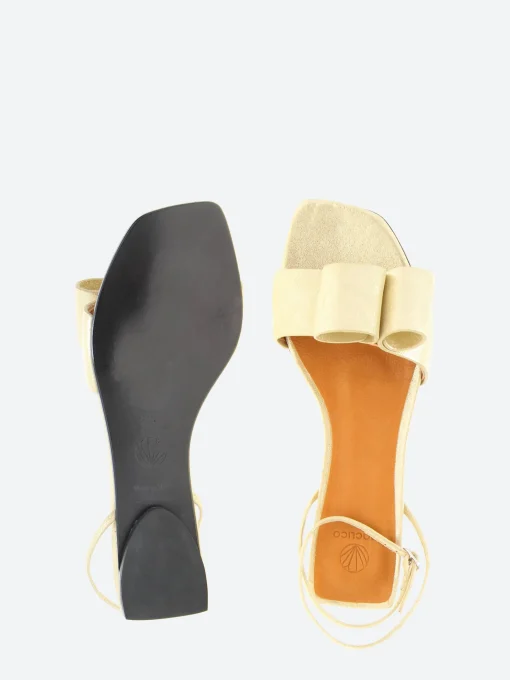 New - Florance Sandal in Champagne Shimmer Suede Women Sandals