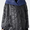 Discount - Padded Coat in Nero/Blu Women Overalls & Jumpsuits | Outerwear