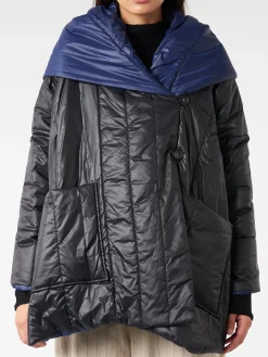 Discount - Padded Coat in Nero/Blu Women Overalls & Jumpsuits | Outerwear