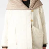 Discount - Padded Coat in Panna/Fango Women Outerwear