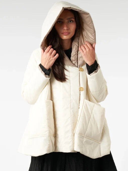 Discount - Padded Coat in Panna/Fango Women Outerwear