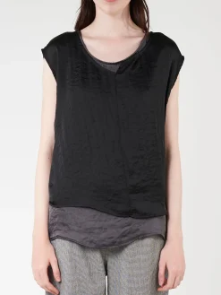 Clearance - RP710 Blouse in Nero/Grigio Women Tops & Blouses | Overalls & Jumpsuits
