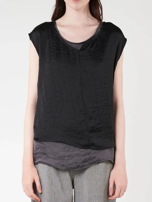 Clearance - RP710 Blouse in Nero/Grigio Women Tops & Blouses | Overalls & Jumpsuits