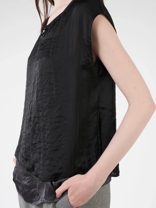 Clearance - RP710 Blouse in Nero/Grigio Women Tops & Blouses | Overalls & Jumpsuits