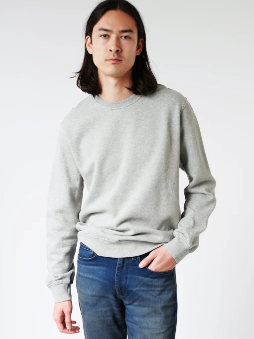 Clearance - Classic Organic Crew in Heather Grey Sweatshirts