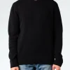 Fashion - Merino Wool Crew in Deep Black Knitwear