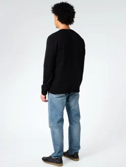 Fashion - Merino Wool Crew in Deep Black Knitwear