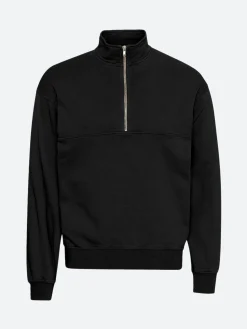 Best - Quarter Zip in Deep Black Women Sweatshirts | Tops & Blouses