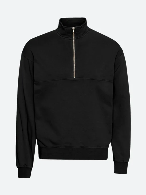 Best - Quarter Zip in Deep Black Women Sweatshirts | Tops & Blouses