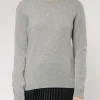 Clearance - W Merino Wool Crew in Heather Grey Women Tops & Blouses | Overalls & Jumpsuits