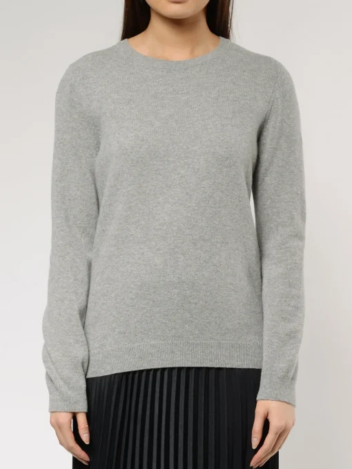 Clearance - W Merino Wool Crew in Heather Grey Women Tops & Blouses | Overalls & Jumpsuits