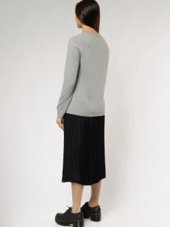Clearance - W Merino Wool Crew in Heather Grey Women Tops & Blouses | Overalls & Jumpsuits