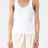 Discount - Women Organic Rib Tank Top in Optical White Women Tops & Blouses | Overalls & Jumpsuits