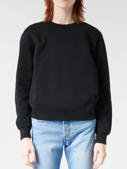 Sale - Women Classic Organic Crew in Deep Black Women Tops & Blouses | Sweatshirts