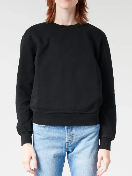 Sale - Women Classic Organic Crew in Deep Black Women Tops & Blouses | Sweatshirts