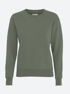 Outlet - Women Classic Organic Crew in Dusty Olive Women Tops & Blouses | Sweatshirts