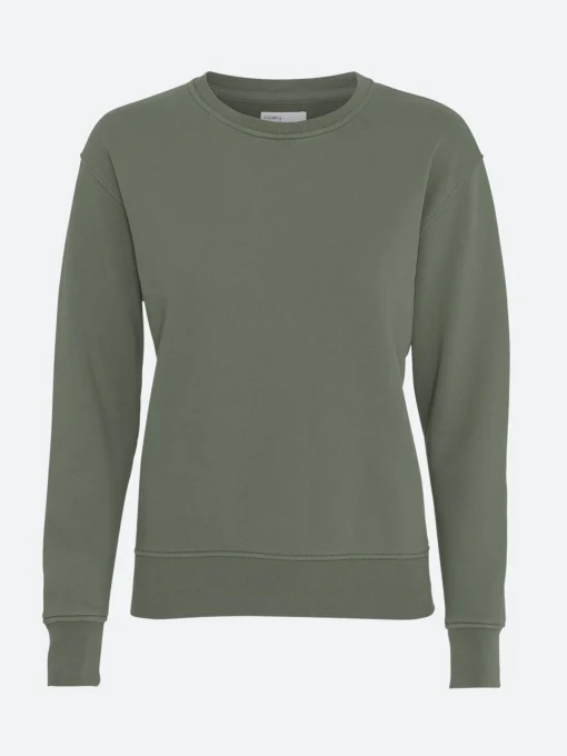 Outlet - Women Classic Organic Crew in Dusty Olive Women Tops & Blouses | Sweatshirts