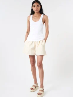 Discount - Women Organic Rib Tank Top in Optical White Women Tops & Blouses | Overalls & Jumpsuits