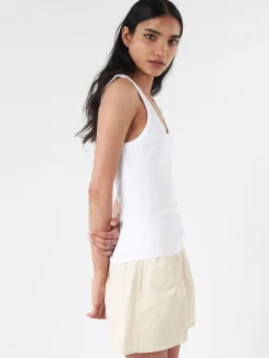 Discount - Women Organic Rib Tank Top in Optical White Women Tops & Blouses | Overalls & Jumpsuits