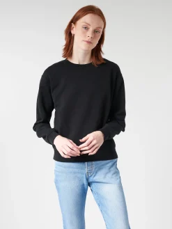 Sale - Women Classic Organic Crew in Deep Black Women Tops & Blouses | Sweatshirts