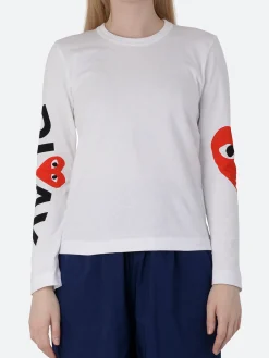 Online - T257 Longsleeve T-Shirt in with Printed Sleeve Women Tops & Blouses | T-Shirts