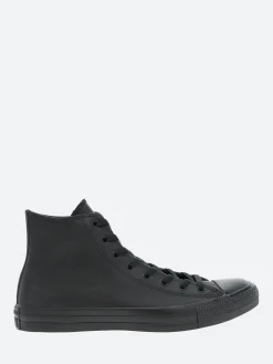 Sale - Chuck Taylor All Star Mono Leather High Top in Black Monochrome Women Sneakers | Overalls & Jumpsuits