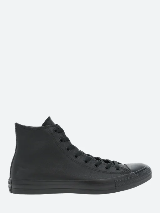 Sale - Chuck Taylor All Star Mono Leather High Top in Black Monochrome Women Sneakers | Overalls & Jumpsuits