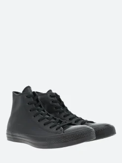 Sale - Chuck Taylor All Star Mono Leather High Top in Black Monochrome Women Sneakers | Overalls & Jumpsuits