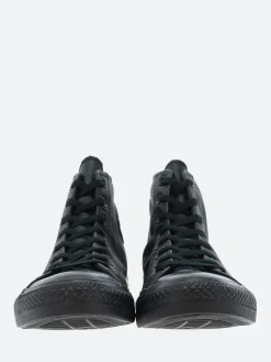 Sale - Chuck Taylor All Star Mono Leather High Top in Black Monochrome Women Sneakers | Overalls & Jumpsuits