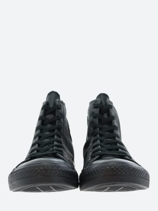 Sale - Chuck Taylor All Star Mono Leather High Top in Black Monochrome Women Sneakers | Overalls & Jumpsuits