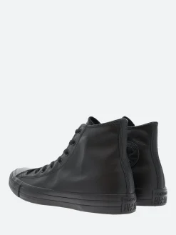 Sale - Chuck Taylor All Star Mono Leather High Top in Black Monochrome Women Sneakers | Overalls & Jumpsuits