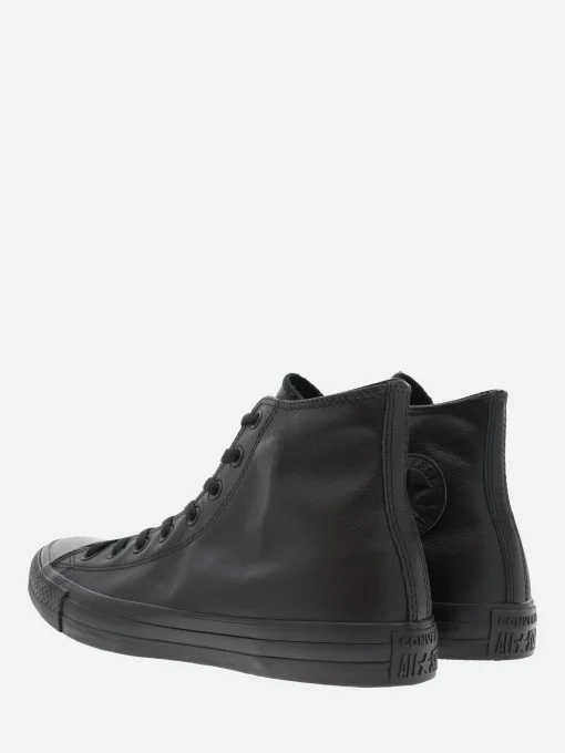 Sale - Chuck Taylor All Star Mono Leather High Top in Black Monochrome Women Sneakers | Overalls & Jumpsuits