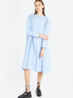 Online - Broadcloth Gathered Shirt Dress in Women Dresses