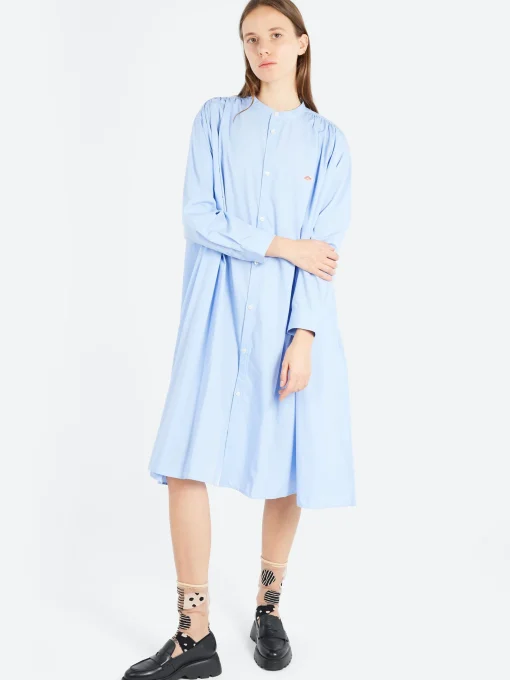 Online - Broadcloth Gathered Shirt Dress in Women Dresses